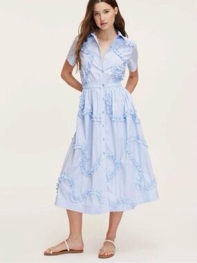 Kate Spade Ribbon Short Sleeve Midi Shirtdress